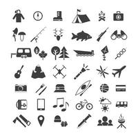 Set of the camping and travel icons vector