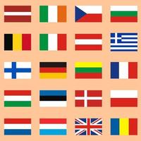 Flags of European countries.Set of vector flags