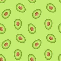 Simple hand drawn avocado seamless pattern, vegetables healthy food background, positive green flying sliced avocados, ecological kids template for cover, textile, cooking interior vector illustration