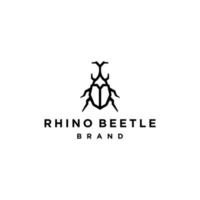 beetle logo Vector icon design, Illustration of Japanese male stag beetle insect with horn