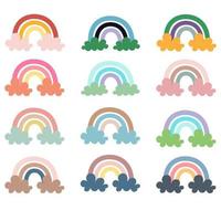 Cute rainbow cloud vector Collection