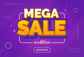 modern and colorful mega sale background vector