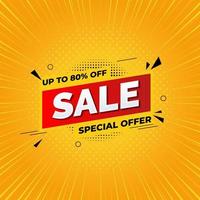 special offer sale banner background with yellow background