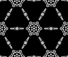 Geometric tiled pattern with ornament. Arabic ethnic seamless background. Decorative texture. Black and white. For fabric, wallpaper, venetian pattern,textile, packaging. vector