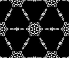 Geometric tiled pattern with ornament. Arabic ethnic seamless background. Decorative texture. Black and white. For fabric, wallpaper, venetian pattern,textile, packaging. vector