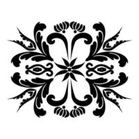 Mehndi pattern.Reusable floral painting stencils. For the design of wall, menus, wedding invitations or labels, for laser cutting, marquetry. Digital graphics. Black and white. vector