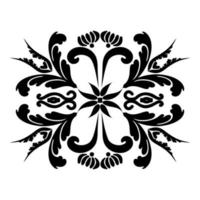 Mehndi pattern.Reusable floral painting stencils. For the design of wall, menus, wedding invitations or labels, for laser cutting, marquetry. Digital graphics. Black and white. vector