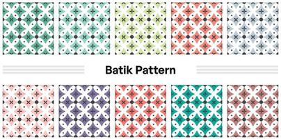 batik de patrón moderno sin costuras para fines textiles con varios colores y patrones vector