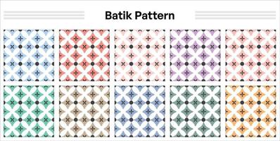 batik de patrón moderno sin costuras para fines textiles con varios colores y patrones vector