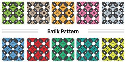 batik de patrón moderno sin costuras para fines textiles con varios colores y patrones vector