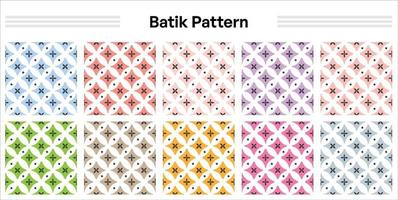 batik de patrón moderno sin costuras para fines textiles con varios colores y patrones vector
