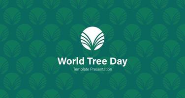 día mundial del árbol o día mundial del medio ambiente o plantilla de presentación del día mundial de la tierra con logotipo, patrón vector