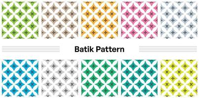 batik de patrón moderno sin costuras para fines textiles con varios colores y patrones vector