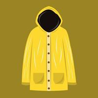 Yellow autumn raincoat vector illustration for graphic design and decorative element