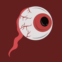 Scary halloween eyeball vector illustration for graphic design and decorative element