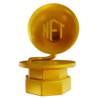 3d illustraties gouden nft muziek- png