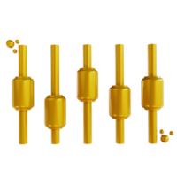 3D illustrations golden Ethereum candlestick png