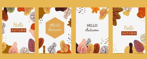 orange autumn background with tree,forest vector