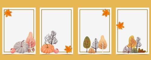 orange autumn background with tree,forest vector