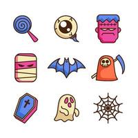 lindas colecciones de iconos de halloween vector