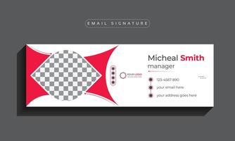 Email signature template design or cover design,  Corporate business multi-purpose template with an author photo place modern layout. vector