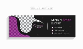 Email signature template design or cover design,  Corporate business multi-purpose template with an author photo place modern layout. vector