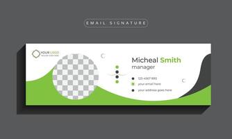 Email signature template design or cover design,  Corporate business multi-purpose template with an author photo place modern layout. vector