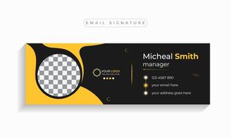 Email signature template design or cover design,  Corporate business multi-purpose template with an author photo place modern layout. vector