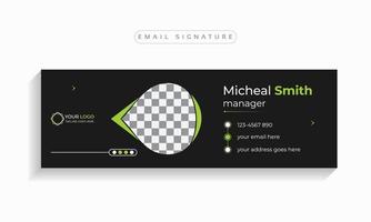 Email signature template design or cover design,  Corporate business multi-purpose template with an author photo place modern layout. vector