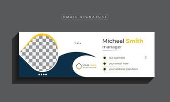 Email signature template design or cover design,  Corporate business multi-purpose template with an author photo place modern layout. vector