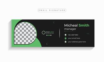 Email signature template design or cover design,  Corporate business multi-purpose template with an author photo place modern layout. vector