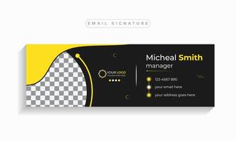 Email signature template design or cover design,  Corporate business multi-purpose template with an author photo place modern layout. vector