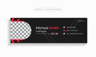 Email signature template design or cover design,  Corporate business multi-purpose template with an author photo place modern layout. vector