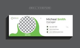 Email signature template design or cover design,  Corporate business multi-purpose template with an author photo place modern layout. vector