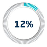 Set of circle percentage diagrams for infographics, 3D design png