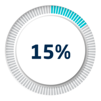 conjunto de diagramas de porcentaje de círculo para infografías, diseño 3d png