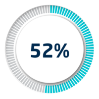 Set of circle percentage diagrams for infographics, 3D design png