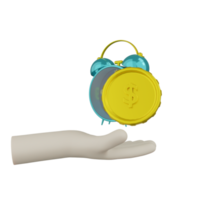 3d hand med klocka png