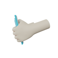 3D isolierte Hand mit Dingen über Bildung png