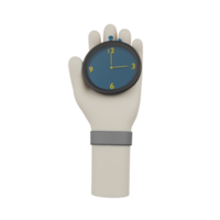 3D Hand With Clock png