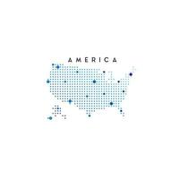 America map logo design Template Using dotted  Concept vector