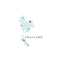 plantilla de diseño de logotipo de mapa de Tailandia punteado vector