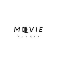 Movie Logo Design Template, Movie Roll Icon vector