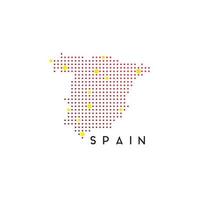 plantilla de diseño de logotipo de mapa de españa usando concepto punteado vector