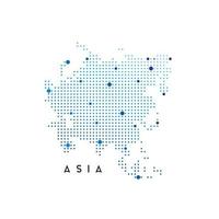 plantilla de diseño de logotipo de mapa de asia usando concepto punteado vector