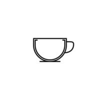 icono de taza vacía sobre fondo blanco. simple, línea, silueta y estilo limpio. en blanco y negro. adecuado para símbolo, signo, icono o logotipo vector