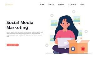 Social Media Marketing. Landing Page Web Design Concept vector