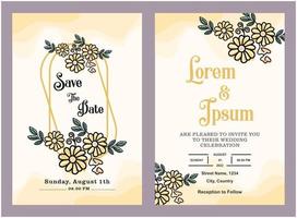 plantilla de invitación de boda para imprimir vector