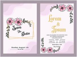 wedding invitation template to print vector