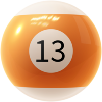 boule de billard orange numéro treize png